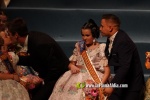 Mar?a Olivas Vidal  ja llueix la banda que la acredita com a Reina Fallera infantil de Burriana 2023