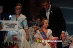 Mar?a Olivas Vidal  ja llueix la banda que la acredita com a Reina Fallera infantil de Burriana 2023