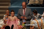 Mar?a Olivas Vidal  ja llueix la banda que la acredita com a Reina Fallera infantil de Burriana 2023