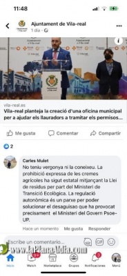Comproms per Vila-real condemna l's partidista de les xarxes de l'Ajuntament de Vila-real per part dels socialistes