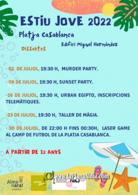 Almenara programa actividades para la juventud los sábados de julio