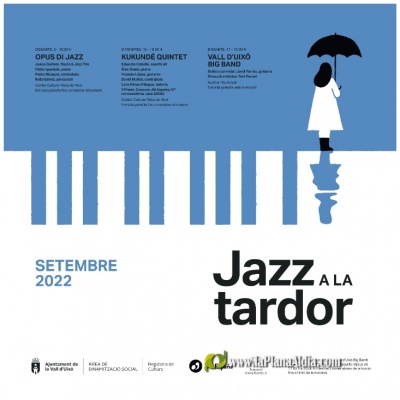 El Ayuntamiento de la Vall d'Uixó presenta Jazz a la Tardor 2022, con conciertos de Vall d'Uixó Big Band, Opus di Jazz y Kukundé Quintet