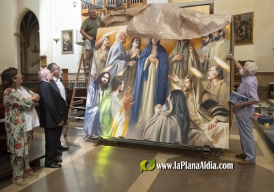 Traver Calzada completa el retablo de Santa María financiado por la Diputación de Castellón con la colocación de los dos últimos cuadros