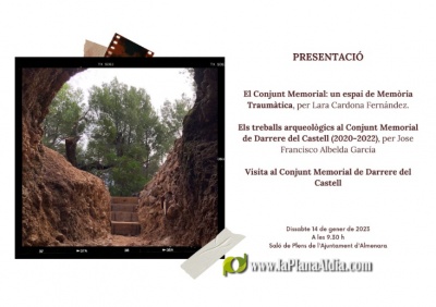 Almenara presenta las actuaciones de la tercera fase de la restauracin del conjunto memorial de Darrere del Castell