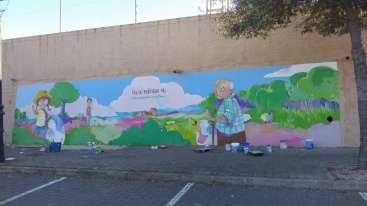 Un mural dice 'No' a la macroplanta fotovoltaica de Vilafamés