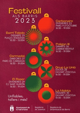 El Ayuntamiento de la Vall d’Uixó programa Festivall als barris del 22 al 30 de diciembre