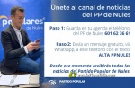 El PP obri un canal de WhatsApp per a informar i escoltar 'amb l'objectiu de millorar Nules'