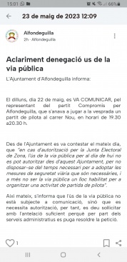 Compromís Fondeguilla denuncia al PP por utilizar el canal oficial del Ayuntamiento para hacer campaña