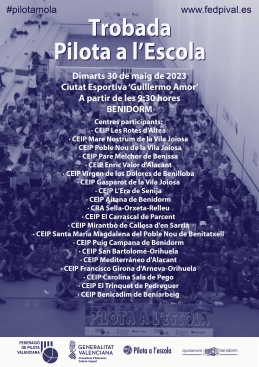Benidorm acoge la Trobada de Primària de Pilota a l'Escola con la participación de 650 alumnos