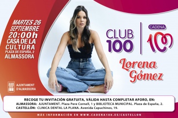 Concierto gratuito de Lorena Gomez en la Casa de la Cultura de Almassora