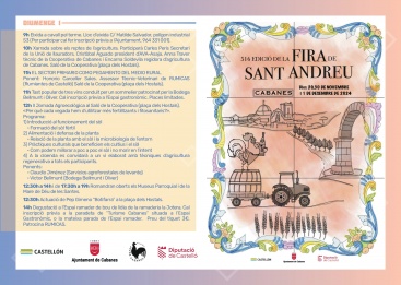 Cabanes ofrece un espacio de divulgación agrícola y ganadera con la Fira de Sant Andreu