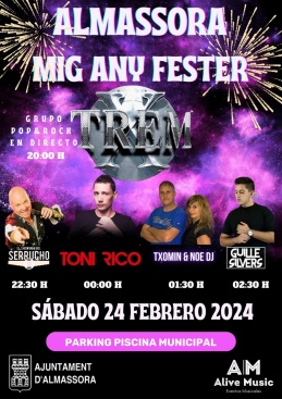 Musica en directo y discomoviles en el Mig Any Fester de Almassora