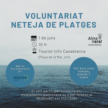 Jornada de voluntariat per a netejar la Platja Casablanca a Almenara
