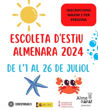 Comienzan las inscripciones para l'Escoleta d'Estiu d'Almenara