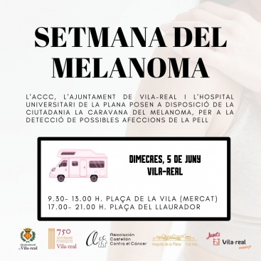 La caravana del melanoma parteix demà de Vila-real per afavorir la detecció del càncer de pell amb revisions gratuïtes