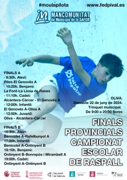 Oliva acollirà les finals provincials del Campionat Escolar de raspall