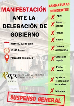 Agricultors i ramaders protestaran per temes pendents a València