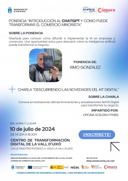 L'Ajuntament de la Vall d'Uixo ofereix formació a ChatGPT i Kit Digital als comerços i autònoms