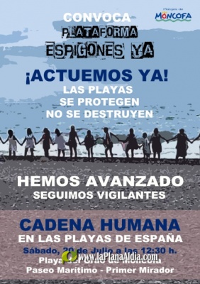 Espigons Ja convoca una cadena humana per insistir en la protecció de la Platja de Moncofa