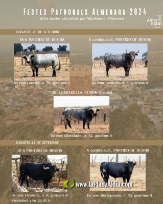 El Ayuntamiento de Almenara adquiere 5 toros de Partido de Resina