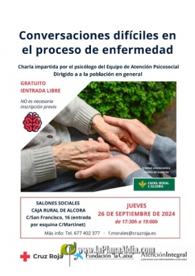 Cruz Roja de Alcora organiza la charla titulada “Conversaciones Difíciles en el Proceso de Enfermedad”