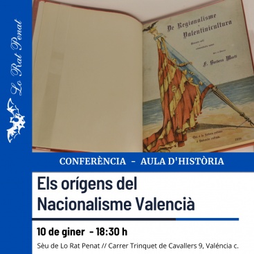 Conferencia sobre los orígenes del nacionalismo valenciano en Lo Rat Penat