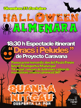 Almenara celebra Halloween con el espectáculo 'Dracs i peludes' y un pasacalle terrorífico