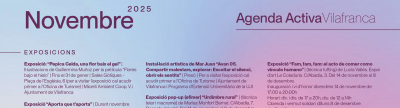 Agenda Activa Vilafranca: exposicions, visites guiades i altres activitats programades per a novembre
