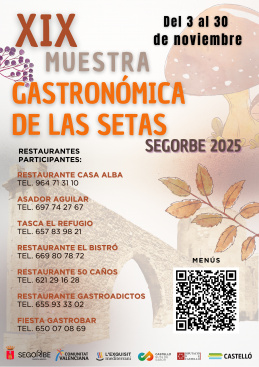La XIX Muestra Gastronomica de las Setas deleitara en Segorbe del 3 al 30 de noviembre