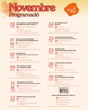 Almenara presenta una amplia programación cultural y social para el mes de noviembre