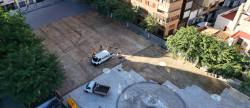 Onda avanza en la transformación de la Plaza España con los trabajos de rebaje e impermeabilización