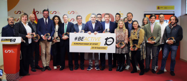 Segorbe recoge su galardon de la Comision Europea y el Consejo Superior de Deportes en los premios 'CSD-BEACTIVE'