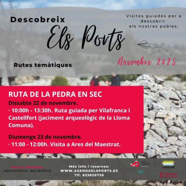 'Descobreix Els Ports' organiza dos jornadas para descubrir el patrimonio de la piedra en seco en Vilafranca, Ares y Castellfort