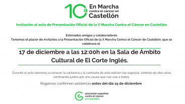 Castelln acoge la Presentacin Oficial de la X Marcha Contra el Cncer