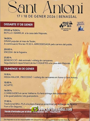 Benassal celebra Sant Antoni del 17 al 18 de enero