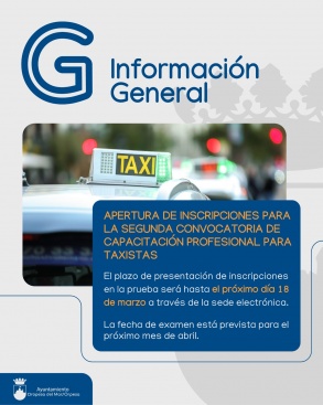Oropesa del Mar convoca la segona prova per a l'obtenció del certificat de capacitació professional per a conductors de taxis