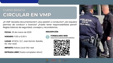 La Policía Local de Vila-real impartirá un curso sobre vehículos de movilidad personal