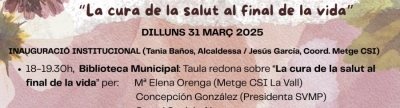 El Ayuntamiento de la Vall d'Uixó organiza la Semana de la Salud centrada en los cuidados al final de la vida