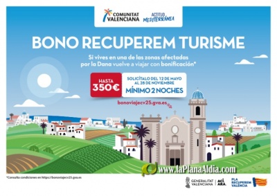 Turisme CV abre este lunes la inscripción al programa Bono Viaje ‘Recuperem Turisme’ 2025 dirigido a personas damnificadas por las riadas