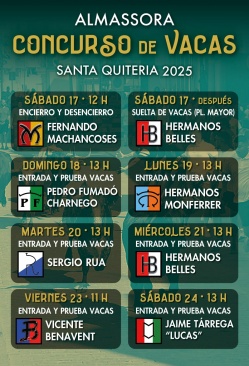 Almassora aposta per les ramaderies autctones en el Concurs de Vaques de les festes patronals en honor a Santa Quiteria