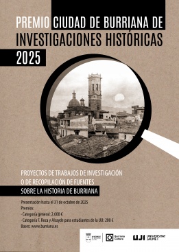 Abierto el plazo para presentar proyectos al Premio Ciudad de Burriana de Investigaciones Históricas 2025