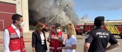 Reunión de la alcaldesa de Almassora con la presidenta de la Diputación de Castellón por incendio de nave