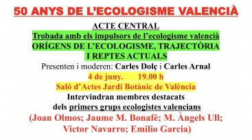 Celebración del aniversario del ecologismo valenciano desde 1975