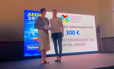 Entregado premio a la mejor comunicación en el Congreso de Neuroenfermería en Valencia