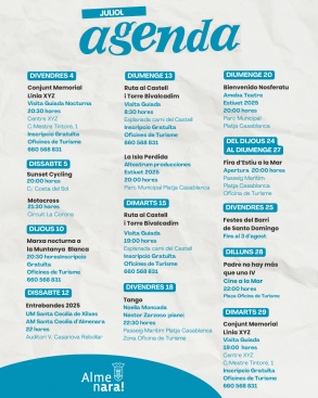 Programaci de juliol a Almenara: Fira d'Estiu, msica, cinema i ms