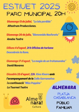 El Ayuntamiento de Almenara presenta L'Estiuet 2025, un ciclo de teatro, música y magia para el público familiar
