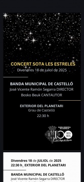 La Banda Municipal protagoniza un Concierto bajo las estrellas en el Planetario