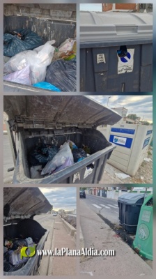 Contenedores rotos y no recogida de la basura en pleno verano, deficiencias del servicio de recogida de residuos