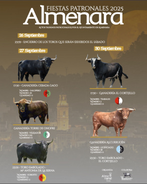 El Ayuntamiento de Almenara ofrecer cinco toros cerriles en las fiestas patronales