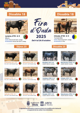 Onda presenta el cartell taur de la Fira 2025 amb ferros de mxima categoria i refor de la seguretat